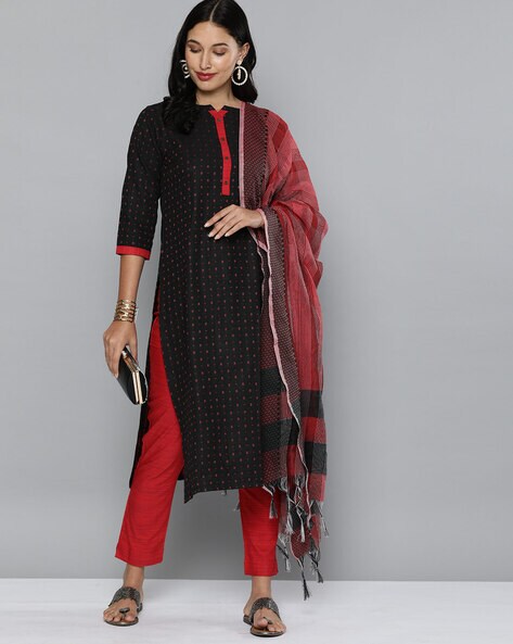 Textured 3-piece Unstitched Dress Material Price in India