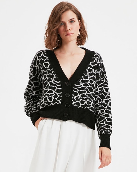 Buy White & Black Sweaters & Cardigans for Women by AJIO Online