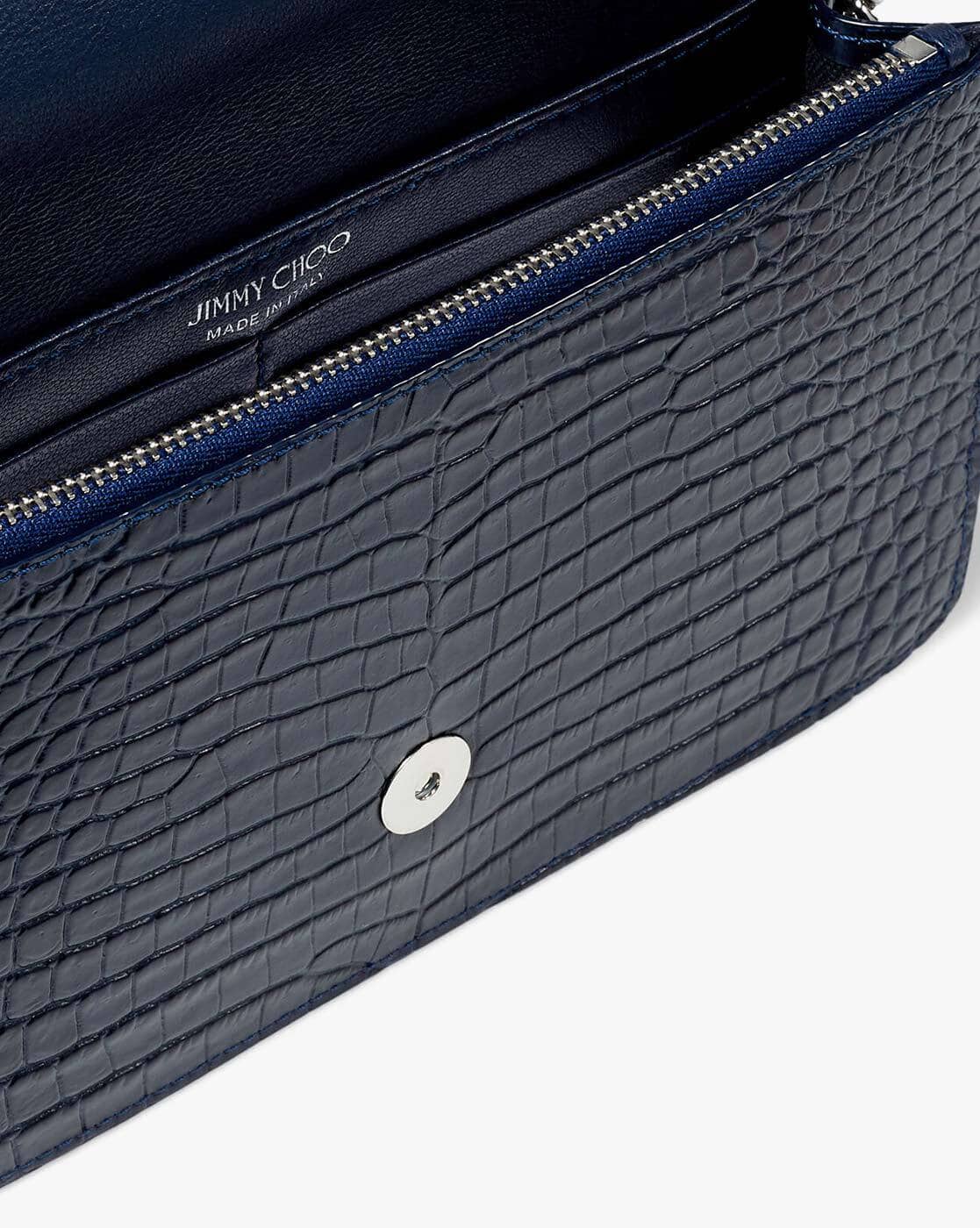 Buy Jimmy Choo Palace Croc-Embossed Clutch with Chain Strap