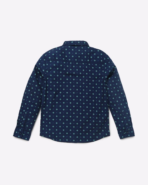 Micro Print Shirt with Waist Coat view 3