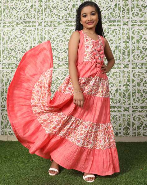 Buy Peach Dresses Frocks for Girls by Aks Kids Online Ajio