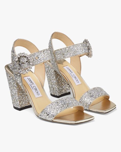 Jimmy Choo Azia 95 Platinum Ice Dusty Glitter Sandals size 36.5 $950 | eBay