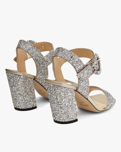 Jimmy Choo | Lang 100 dusty glitter sandal | Savannahs