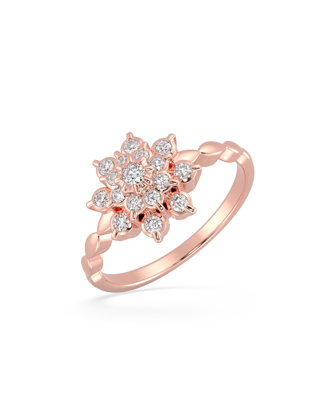 14K Rose Gold Twisted Round Diamond Engagement Ring | Koerbers Fine Jewelry  Inc | New Albany, IN