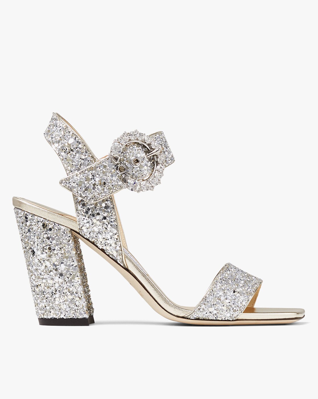 Jimmy Choo Isra 120 Platform Sandals in Gold Glittered Leather Golden  ref.1098219 - Joli Closet