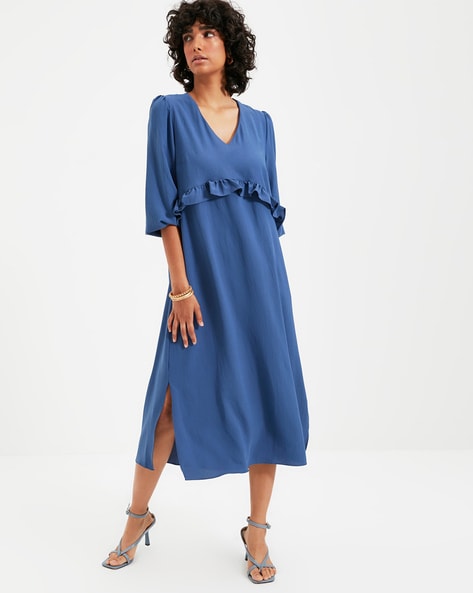 bib neck shift dress