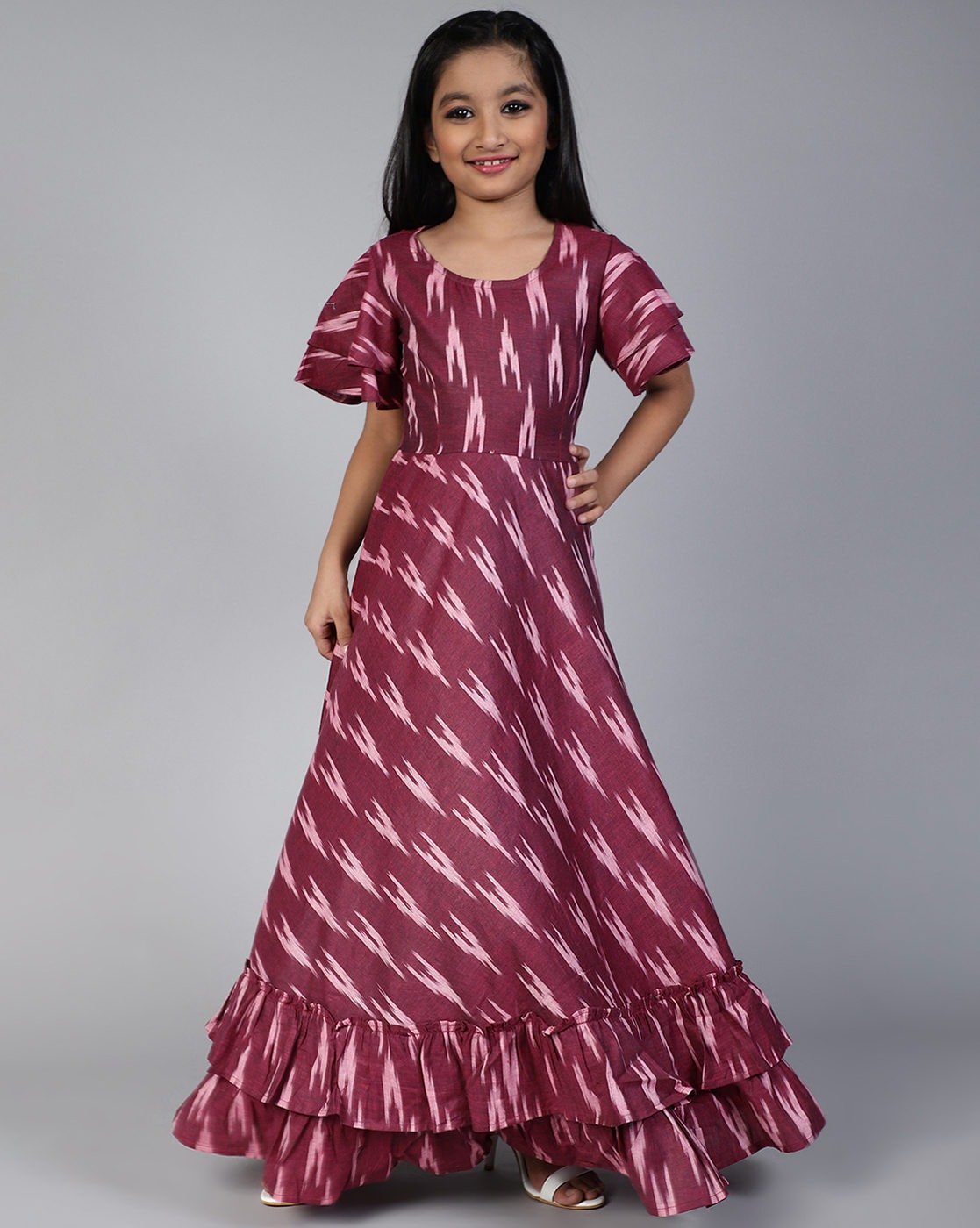 Buy Burgundy Dresses & Frocks for Girls by Aks Kids Online | Ajio.com