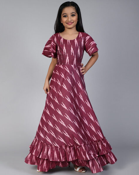 0 - 14 years sungudi cotton with ikkat frock – www.vannamayil.com