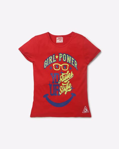 UNDER FOURTEEN ONLY Typographic Print Round-Neck Top