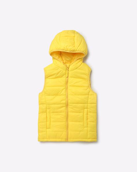 Sleeveless Zip-Front Hooded Puffer Jacket