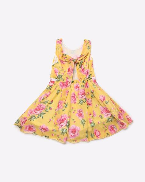 Floral Print A-line Dress with Applique view 2