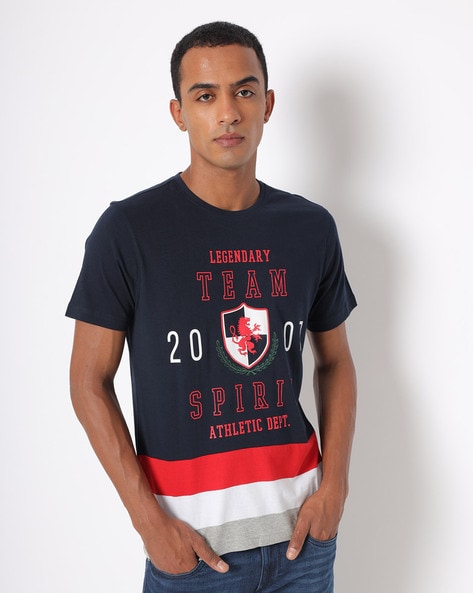 Buy Navy Tshirts for Men by Teamspirit Online