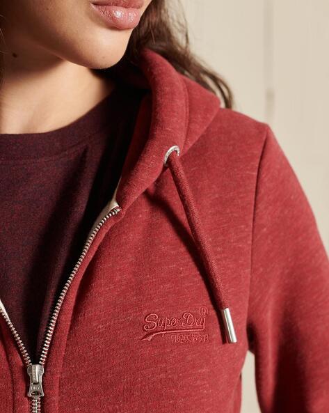 Superdry Burgundy Marl Vintage Embroidered Logo Hoodie