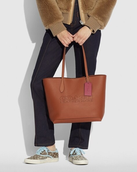 Buy Coach KIA Tote Bag with Magnetic Closure | Brown Color Women | AJIO LUXE