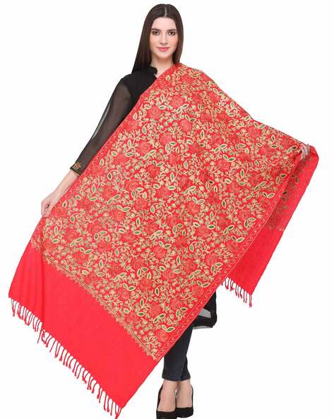 Embroidered Mix Wool Stole Wrap Price in India