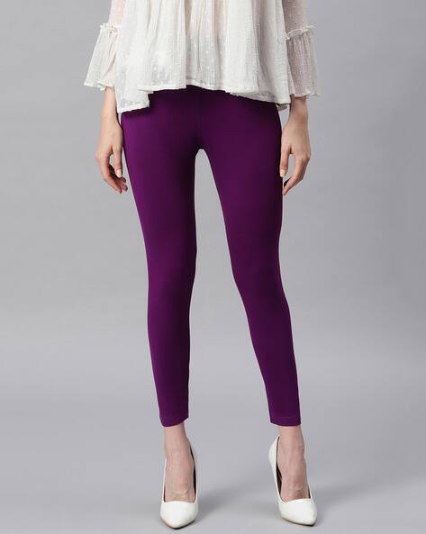 Purple Leggings for Women by Janasya 
