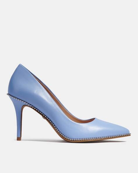 Buy Coach Waverly Leather Pumps with Embellishments | Blue Color Women |  AJIO LUXE