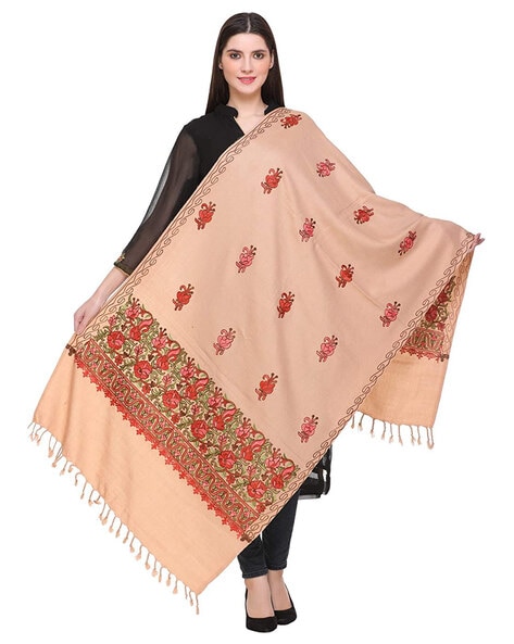 Embroidered Mix Wool Stole Wrap Price in India