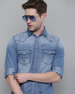 Buy Blue Shirts for Men by The Indian Garage Co Online 