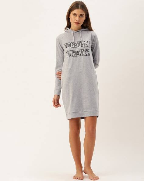 Buy Grey Melange Nightshirts&Nighties for Women by Slumber Jill