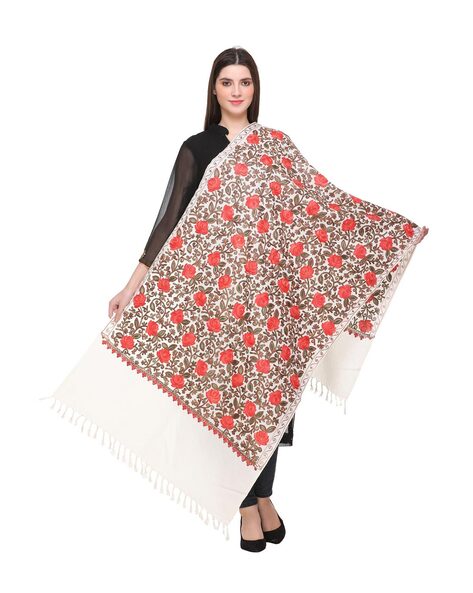 Embroidered Mix Wool Stole Wrap Price in India