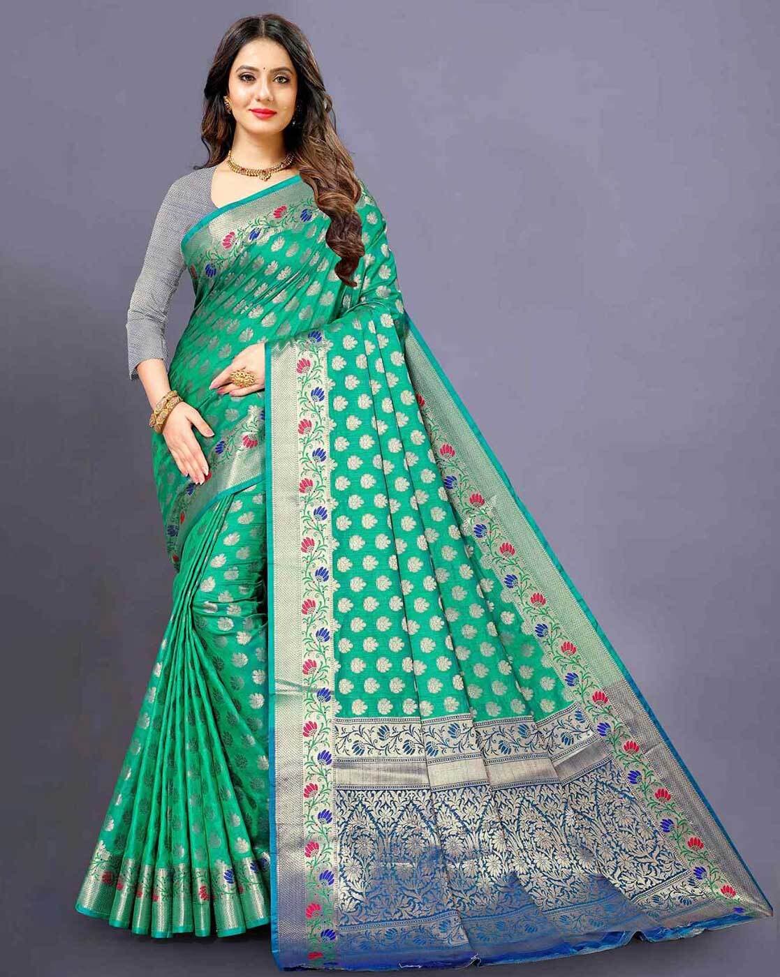 Buy Green Sarees for Women by Dwini Online
