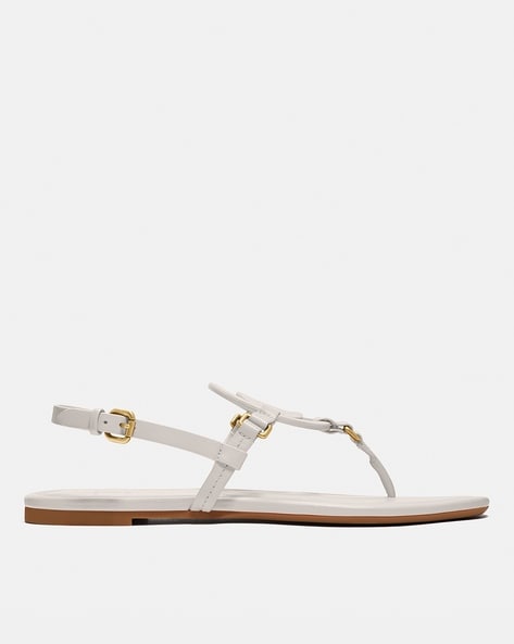 Jeri Leather Sandals with Buckle Closure