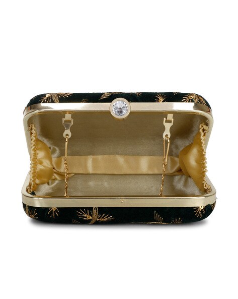 Imperial Orchid Evening Clutch: Designer Evening Bag, Black – Thale Blanc