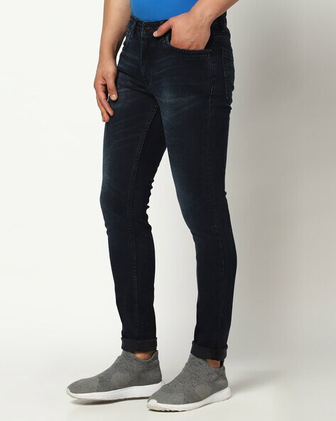 Washed Skinny Jeans with 5-Pocket Styling