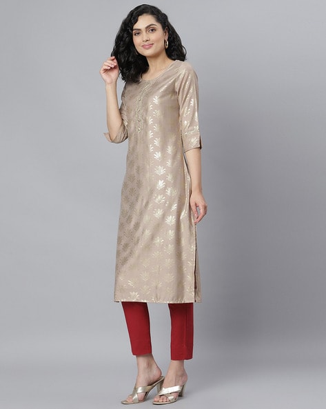 Beige color outlet kurtis