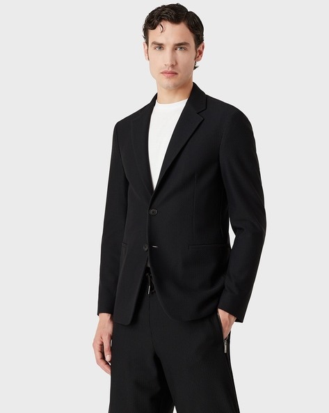 Single Breasted Blazer with Notched Lapel