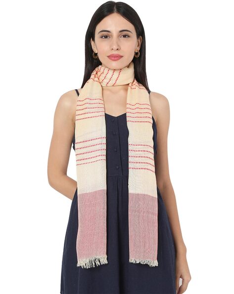 Striped Stole with Fringes Price in India