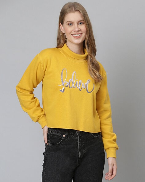 Buy Yellow Sweatshirt Hoodies for Women by Campus Sutra Online