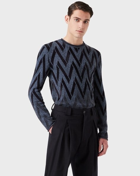 Chevron Pattern Regular Fit Pullover