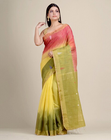 Buy Yellow Sarees for Women by Charukriti Online