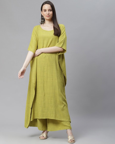 Buy online Mandarin Neck A-line Kurti from Kurta Kurtis for Women by  Beatnik for ₹799 at 60% off | 2024 Limeroad.com