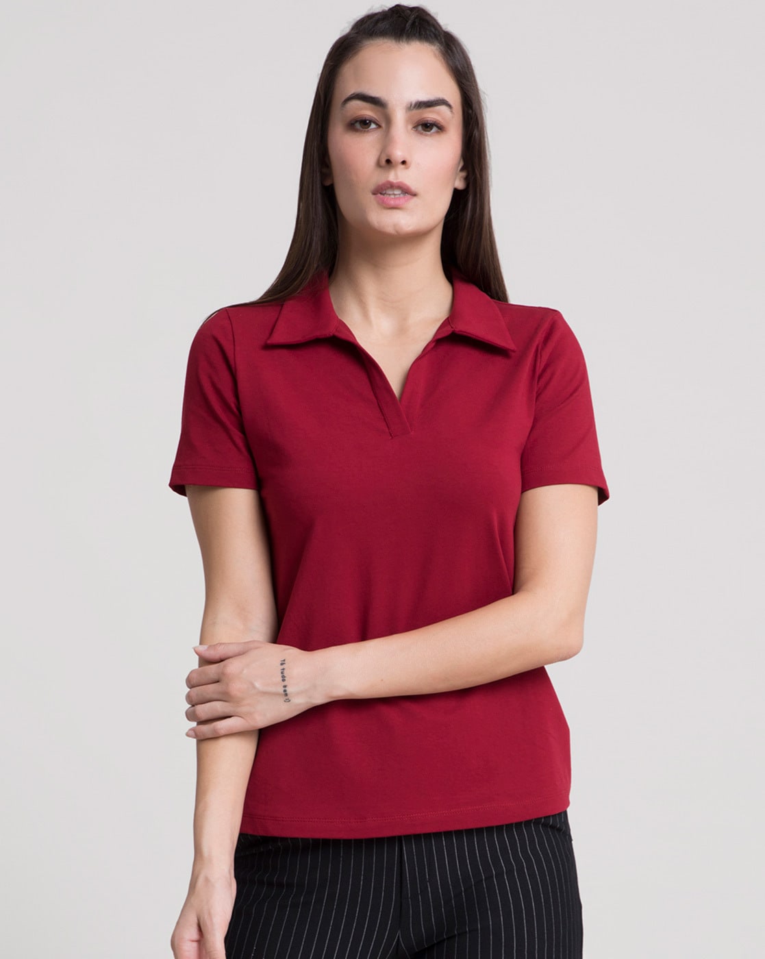 Buy Maroon Tshirts for Women by Fable Street Online