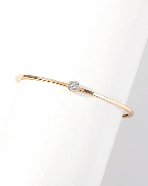 Diamond Solitaire White Gold Bangle Bracelet
