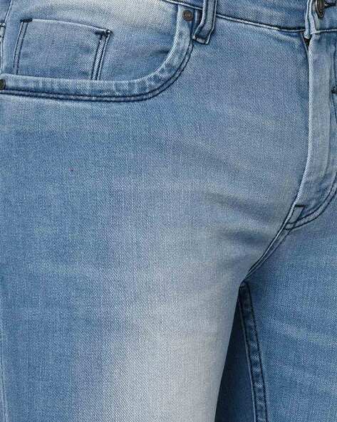 Washed Skinny Jeans with 5-Pocket Stylinga