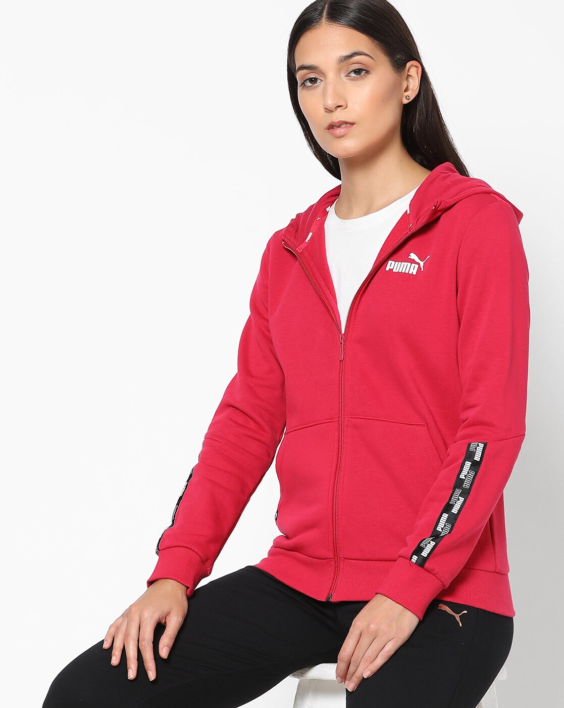 puma red hoodie women's