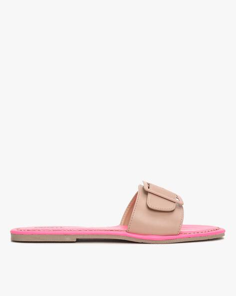 nude flat slides