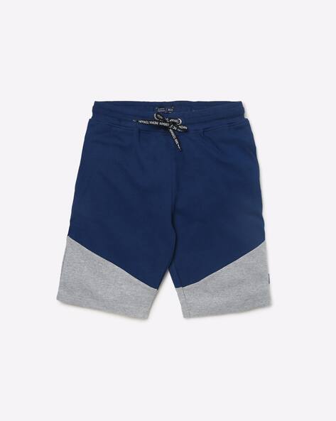 Colourblock Shorts with Drawstring Waist