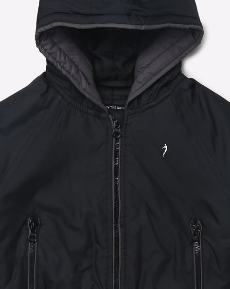 Zip-Front Hooded Jacket with Slip Pockets view 3