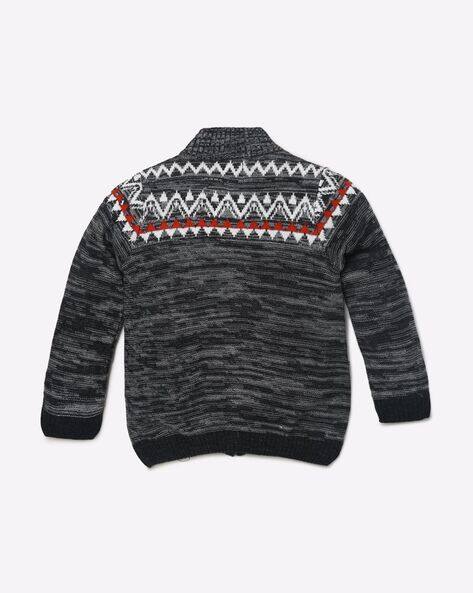 Embroidered Zip-Front Sweater view 2
