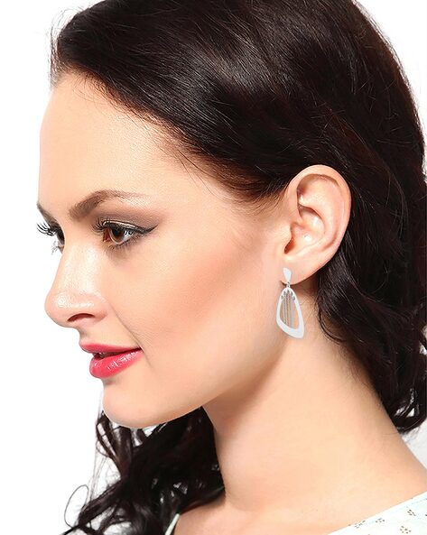 925 Silver Side Cubic Ring One Touch Earring | jennyreve