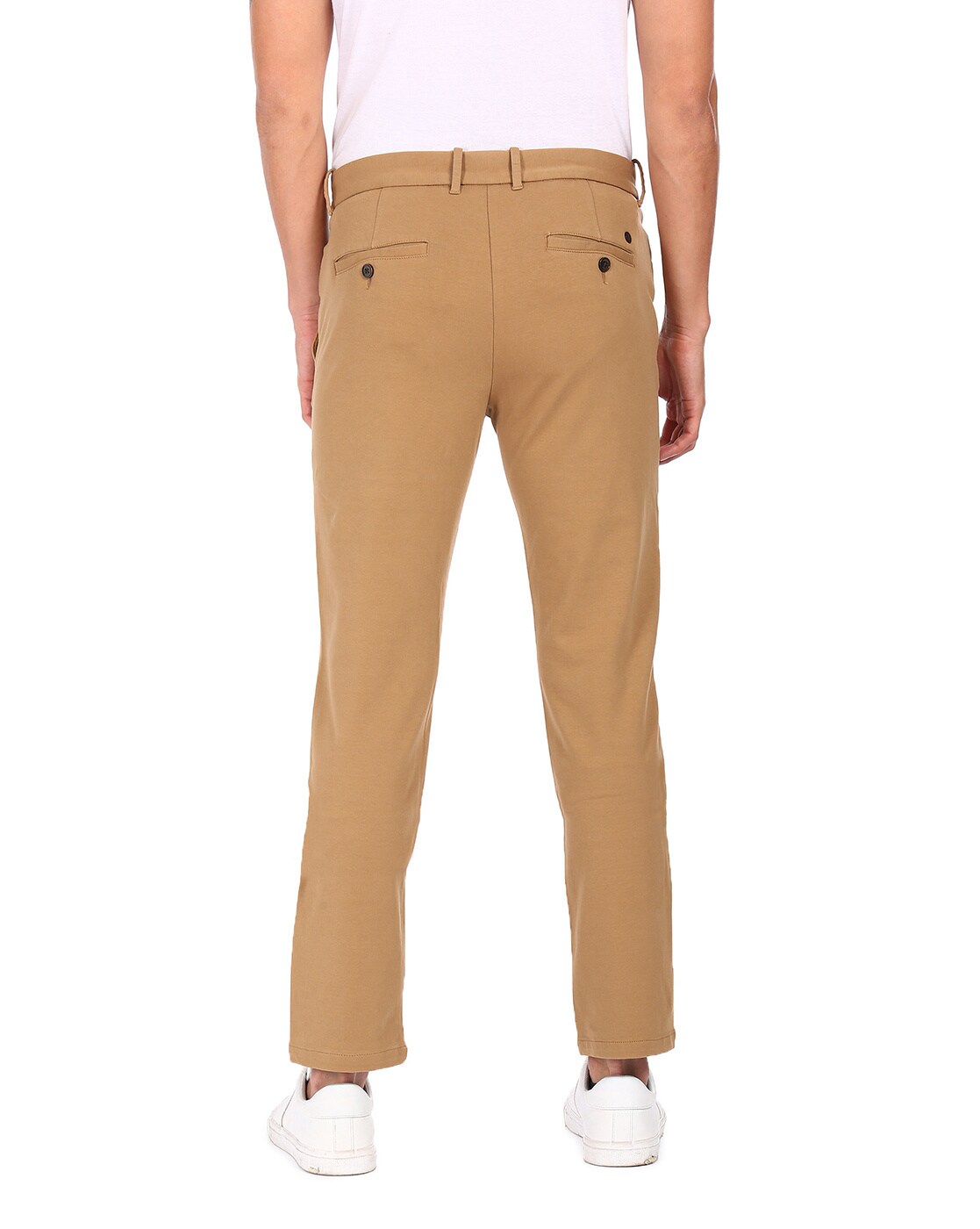 Arrow khaki solid cotton trouser  G3MCT0747  G3fashioncom