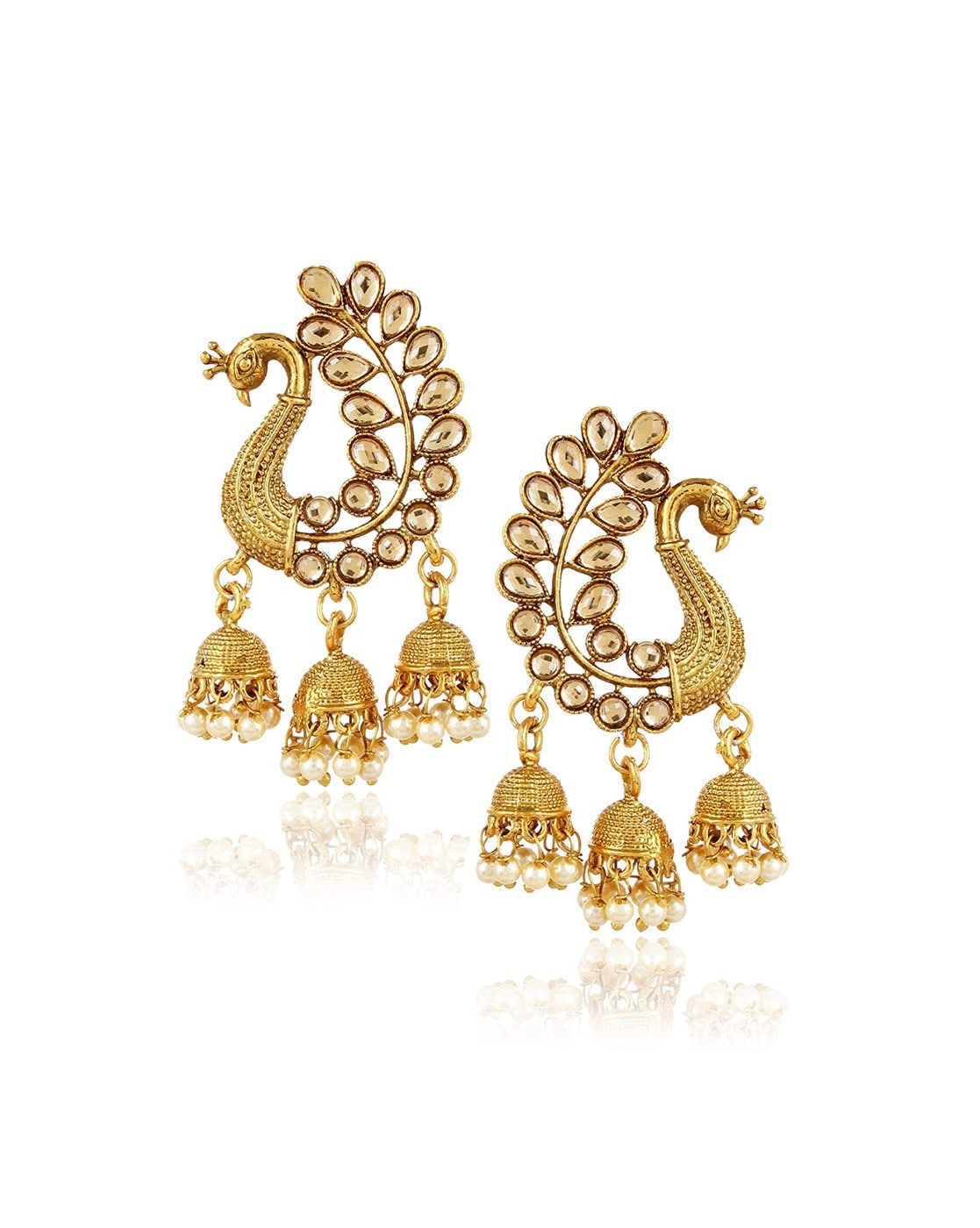 Traditional Designer Gold Plated Peacock Meenakari Dangle Drop Earring –  Shining Jewel