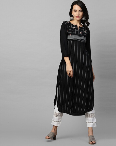 fashor black kurta