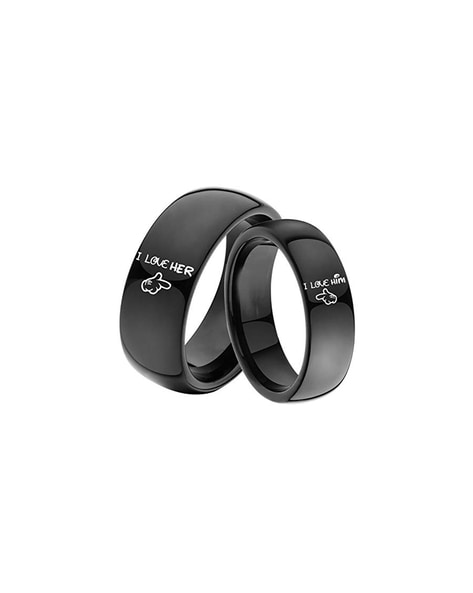 Black Wedding Rings, Couple Rings, Black Wedding Bands, Couple Wedding Ring,  Matching Couple Rings
