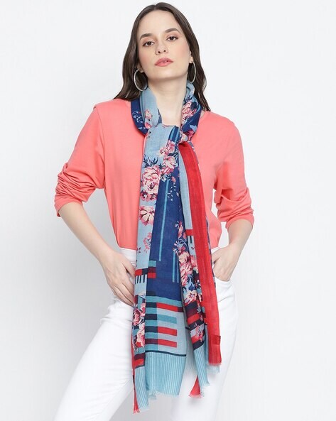 Floral Print Wool Stole Price in India